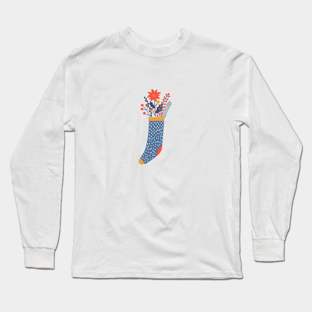 Christmas sock Long Sleeve T-Shirt by Olizabet shop